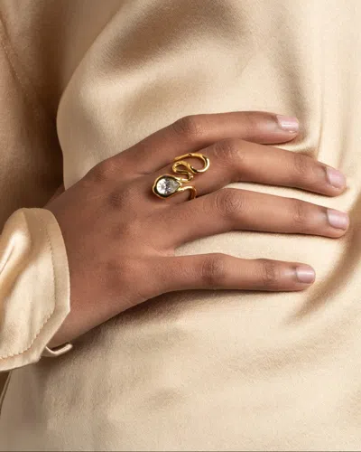 Alexis Bittar Asterales Floating Cubic Zirconia Vine Ring In Metallic