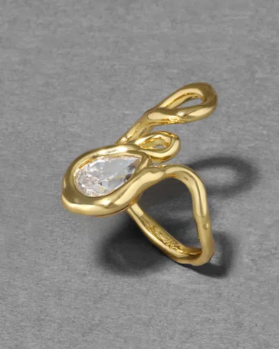 Alexis Bittar Asterales Floating Cubic Zirconia Vine Ring In Metallic