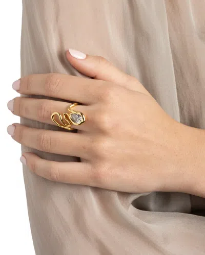 Alexis Bittar Asterales Floating Cubic Zirconia Vine Ring In Metallic