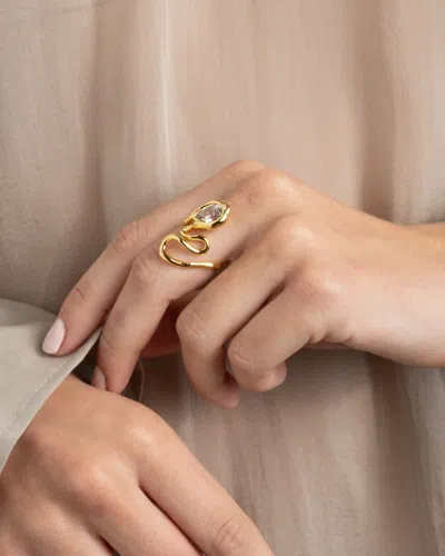 Alexis Bittar Asterales Floating Cubic Zirconia Vine Ring In Metallic