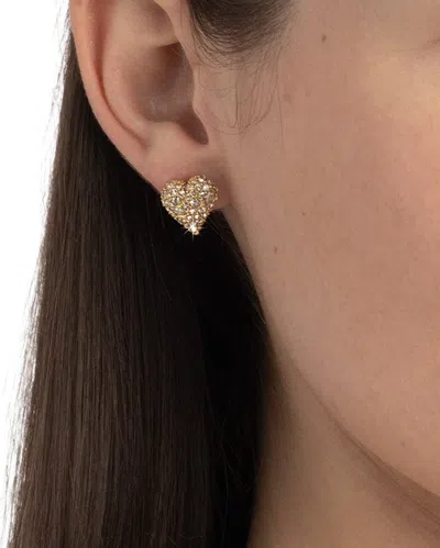 Alexis Bittar Solanles Pave Heart Stud Earrings In Pink