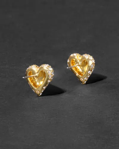 Alexis Bittar Solanles Pave Heart Stud Earrings In Pink