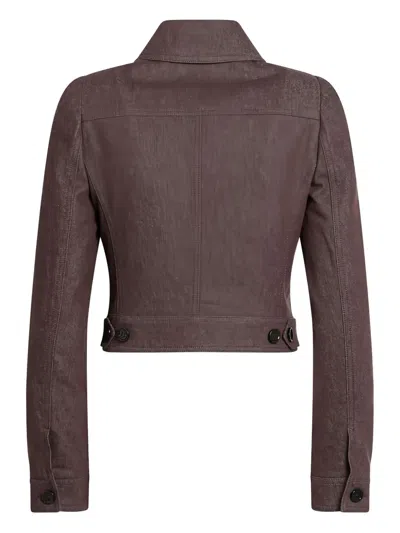 Max Mara Buttoned Cropped Jacket In Brown