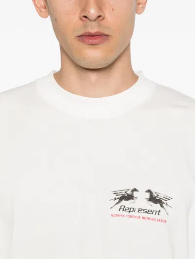 Represent 24 Hour Service Graphic T-shirt In White