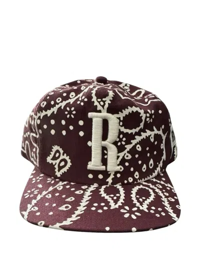 Rhude Maroon Baseball Cap In Pattern