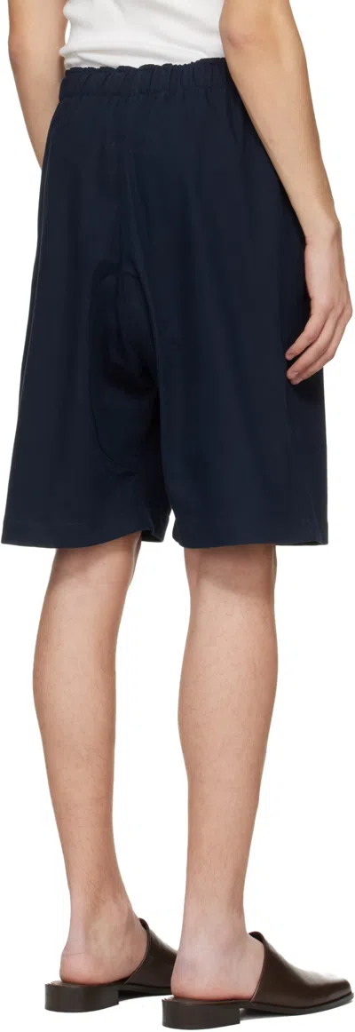 Studio Nicholson Ikria Patch Pocket Drawstring Short In Blue