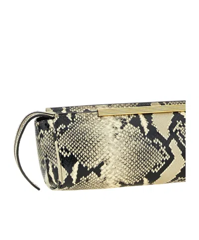 Khaite Donna Snakeskin Embossed Evening Clutch In Animal Print