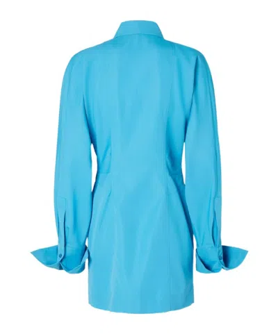 Fendi Chemisier Dress With Long Sleeves In Blue