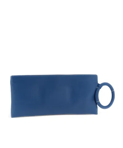 Tom Ford Rectangular Clutch Bag Circular Bangle Handle In Blue