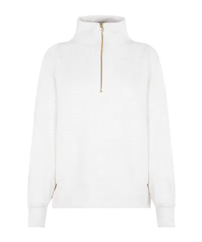 Varley Womens Ivory Marl Davidson Relaxed-fit Stretch-woven Sweatshirt In White