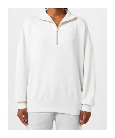 Varley Womens Ivory Marl Davidson Relaxed-fit Stretch-woven Sweatshirt In White