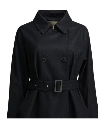 Herno Double-breasted Belted Coat In Multi