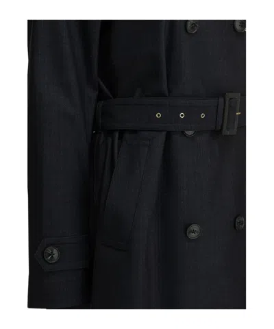 Herno Double-breasted Belted Coat In Multi