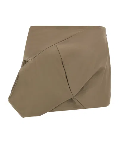 Entire Studios Structured Draped Mini Skirt In Brown