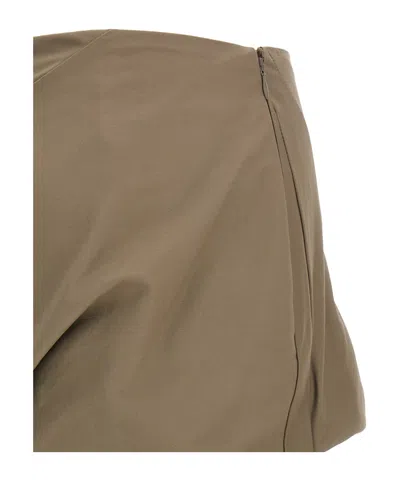 Entire Studios Structured Draped Mini Skirt In Brown