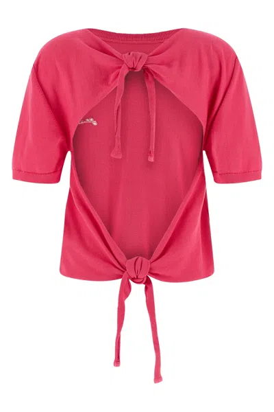 Ganni Bare Back Sweater In Pink