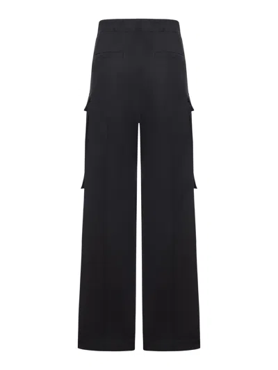 Rick Owens Heizer Belas Wide-leg Cotton-blend Poplin Drawstring Cargo Trousers In Black