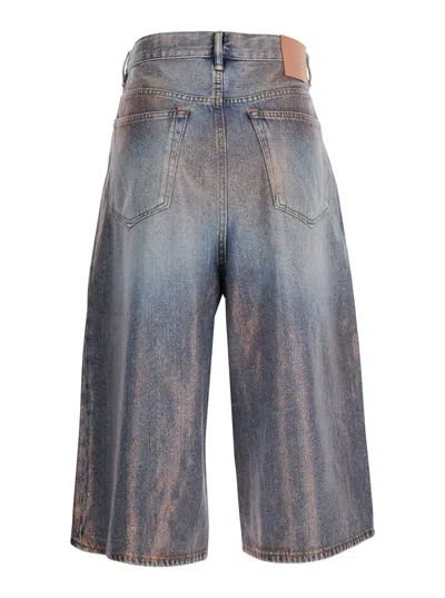 Acne Studios Multi-pocket Denim Shorts In Blue