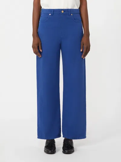 Max Mara Belt Loop Casual Pants In Blue