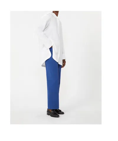 Max Mara Belt Loop Casual Pants In Blue