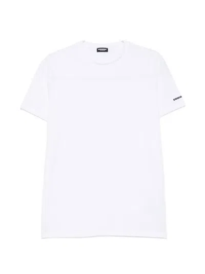Dsquared2 White Stretch Cotton T-shirt  In White