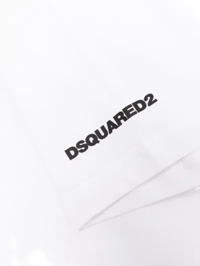 Dsquared2 White Stretch Cotton T-shirt  In White