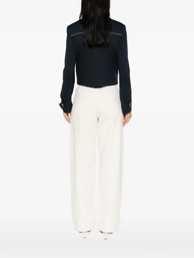Liu •jo Topstitch Buttoned Jacket In Blue