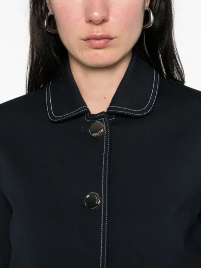 Liu •jo Topstitch Buttoned Jacket In Blue