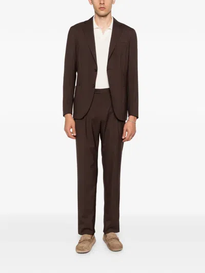 Corneliani Notched-lapel Blazer In Brown