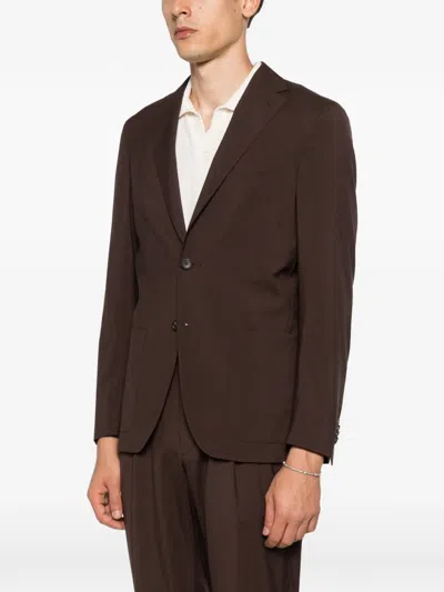 Corneliani Notched-lapel Blazer In Brown