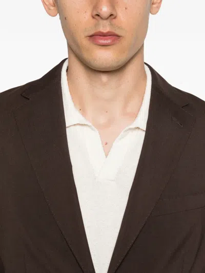 Corneliani Notched-lapel Blazer In Brown