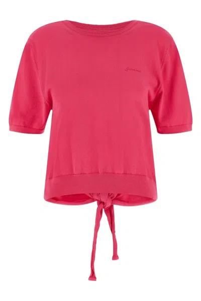 Ganni Bare Back Sweater In Pink