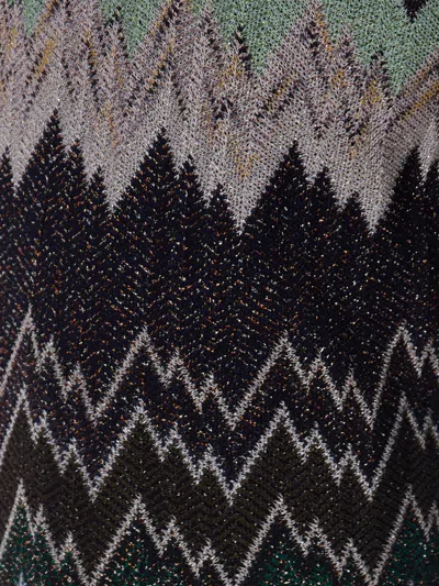 Missoni Zigzag Flared Trousers Textured Metallic Threads In Multi