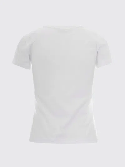 Ganni Cotton Crew Neck Graphic Print T-shirt In White