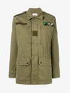 Saint Laurent Khaki "love" Patch Military Jacket