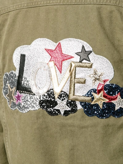 Saint Laurent Khaki "love" Patch Military Jacket