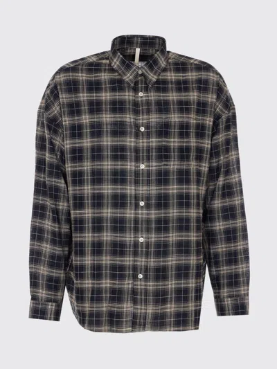 Sunflower Stable Checked Viscose Lino Loose Shirt In Black