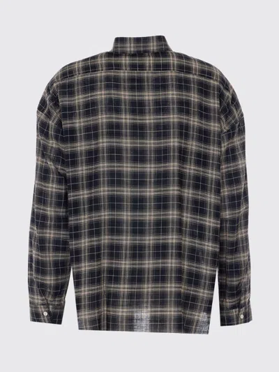 Sunflower Stable Checked Viscose Lino Loose Shirt In Black