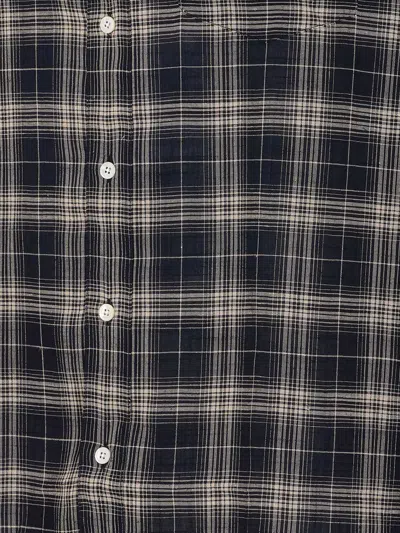 Sunflower Stable Checked Viscose Lino Loose Shirt In Black