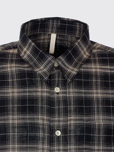 Sunflower Stable Checked Viscose Lino Loose Shirt In Black