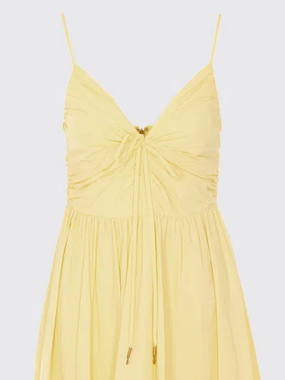 Michael Kors Ruched Bodice Dress Tiered Skirt Straps In Yellow