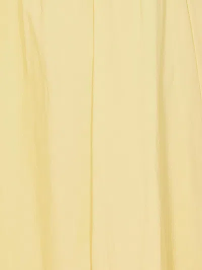 Michael Kors Ruched Bodice Dress Tiered Skirt Straps In Yellow