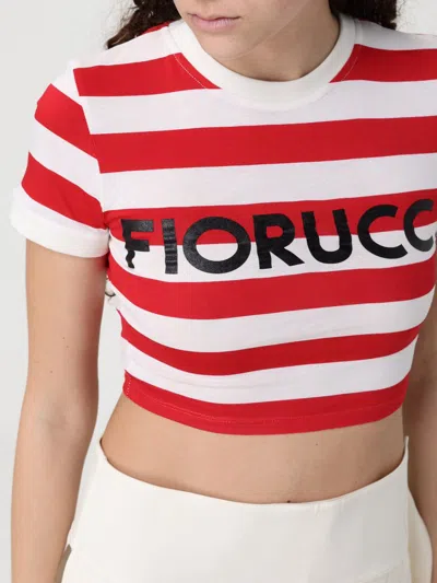 Fiorucci Striped Baby T-shirt With Logo In Multi