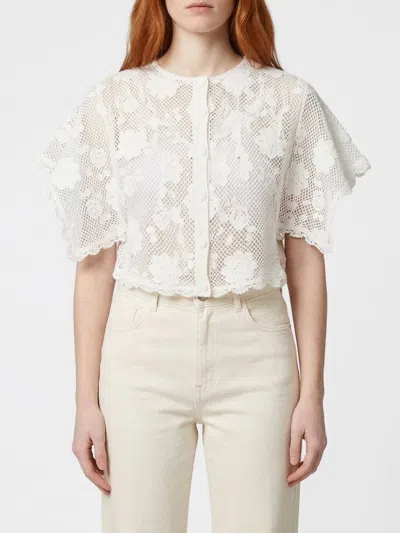 Twinset White Crochet-effect Top In White
