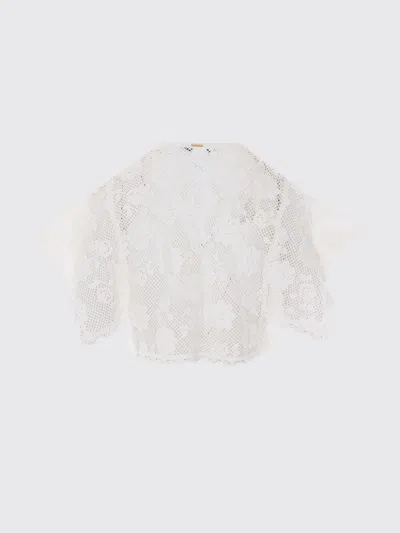 Twinset White Crochet-effect Top In White