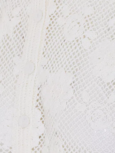 Twinset White Crochet-effect Top In White