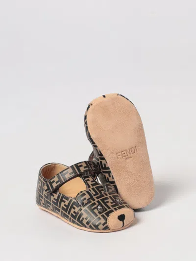 Fendi Kids All-over Logo Printed Touch-strap Pre-walkers In Multi