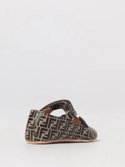 Fendi Kids All-over Logo Printed Touch-strap Pre-walkers In Multi