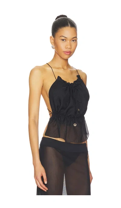 Hanne Bloch Square String Top In Black