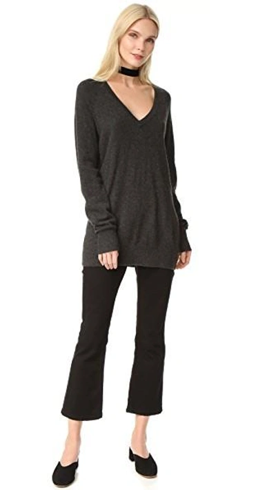 Shop Equipment Asher V-neck Sweater In Charcoal Heather Grey